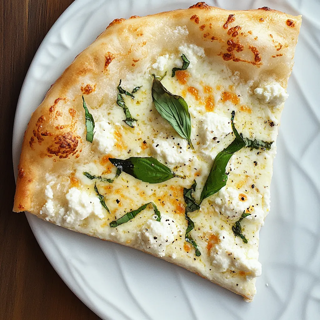 A slice of pizza with cheese and basil.