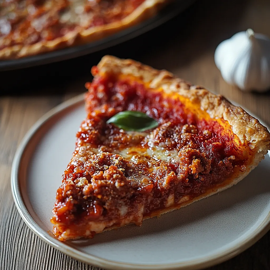 A slice of pizza with sauce and cheese.