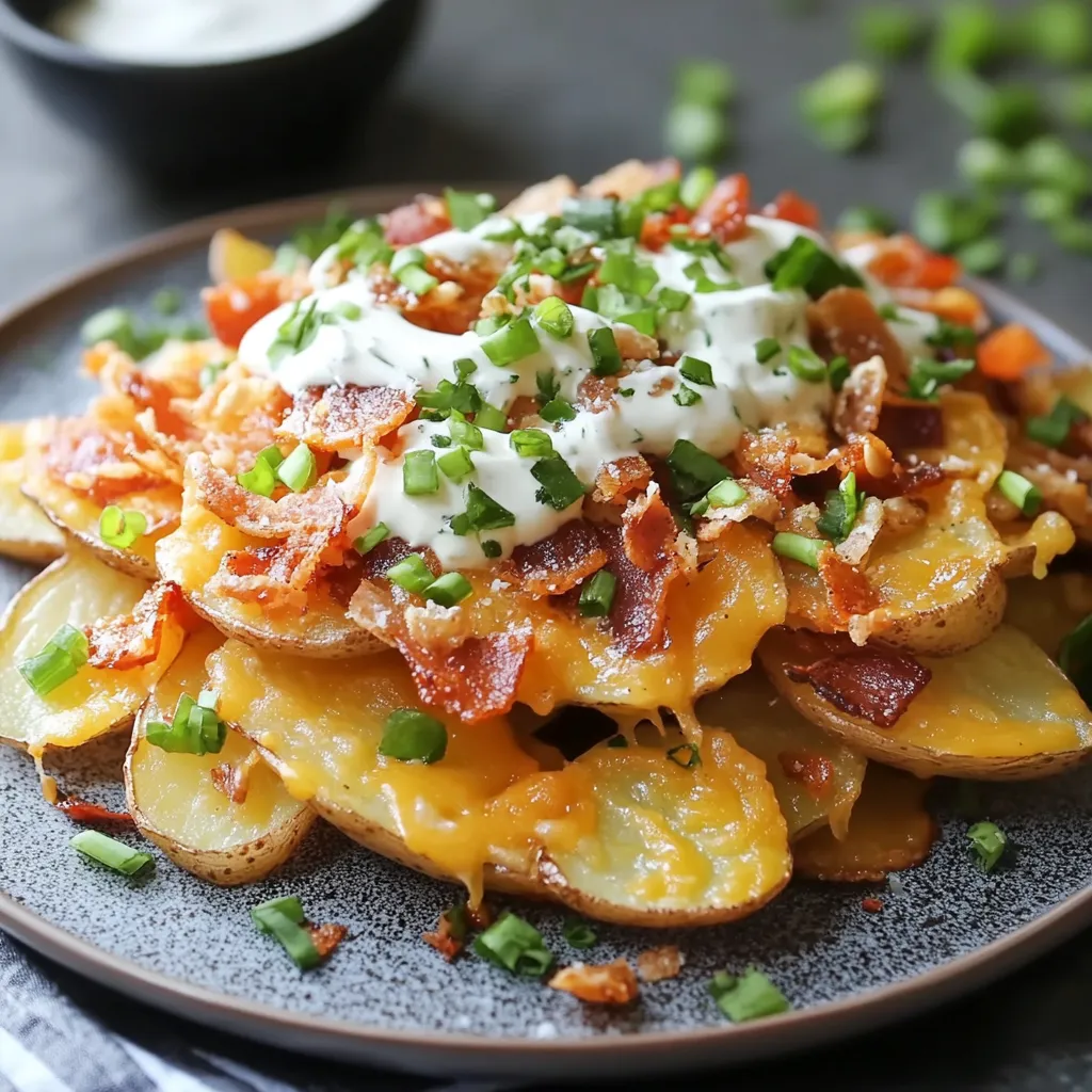 A plate of food with cheese and bacon.