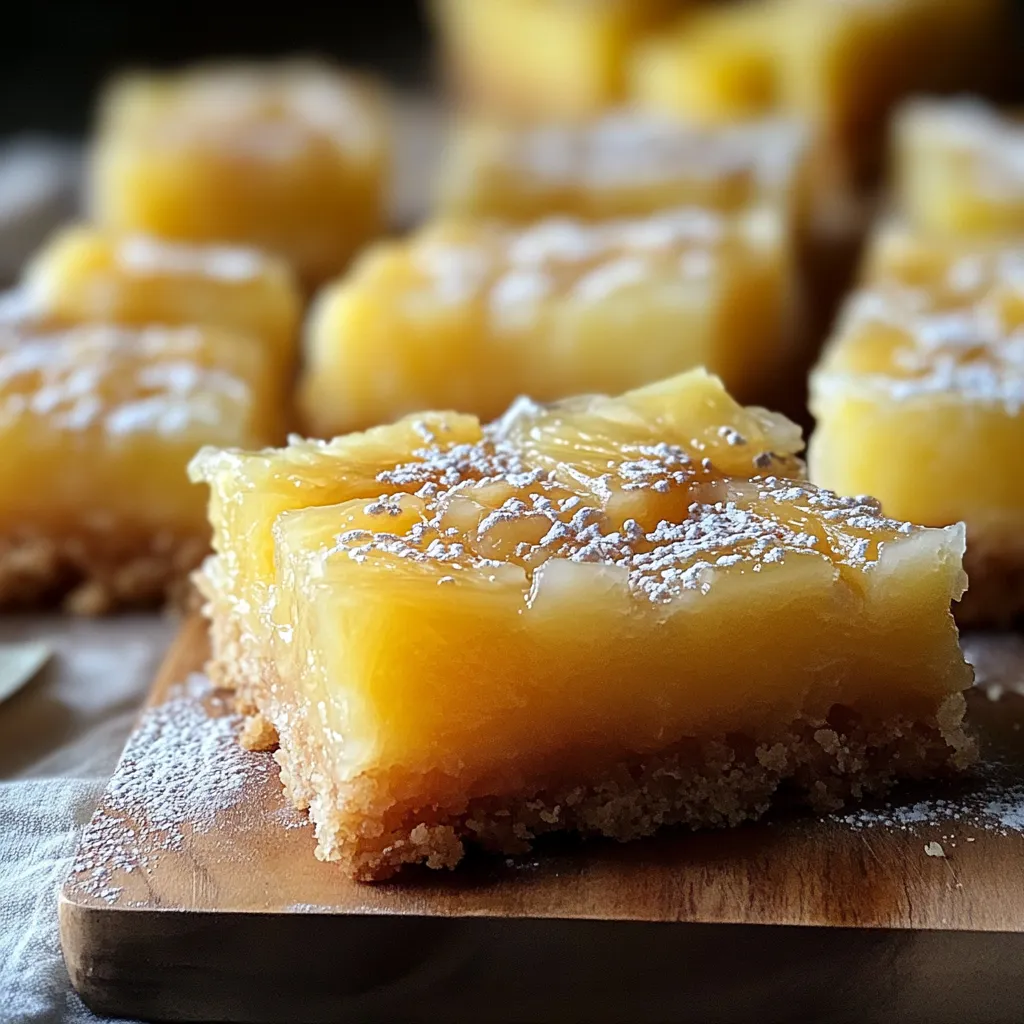 A powdered square dessert on a plate.