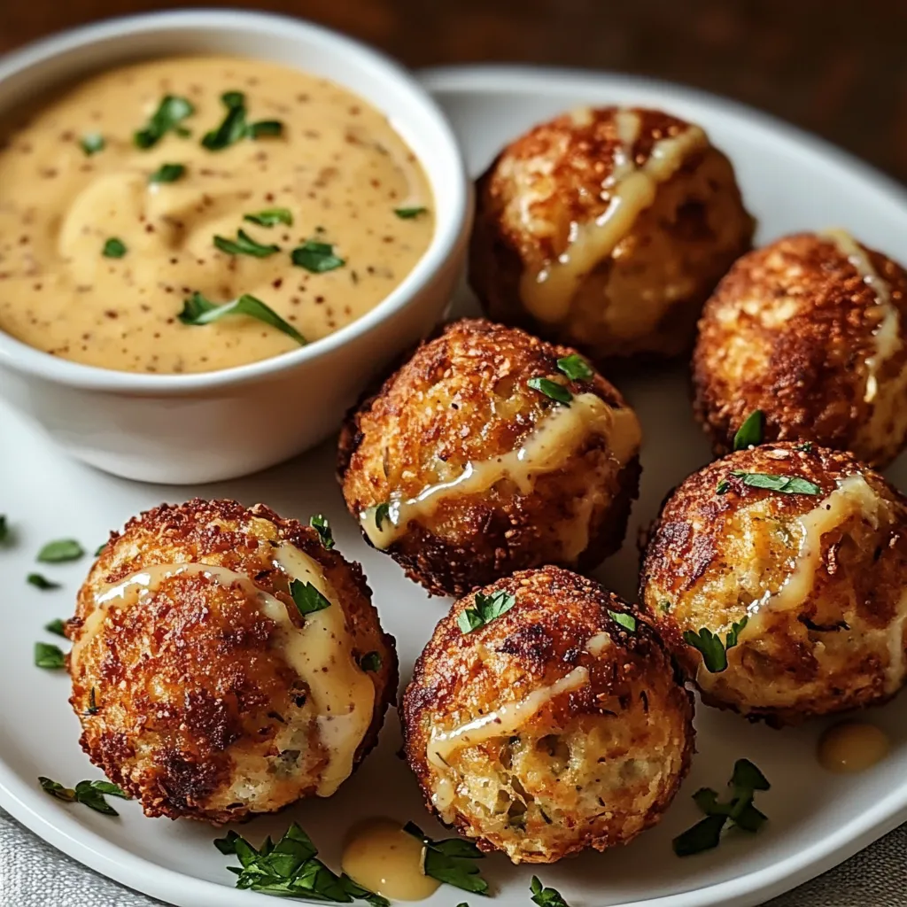 A white plate with a bowl of dipping sauce and a plate of breaded food.