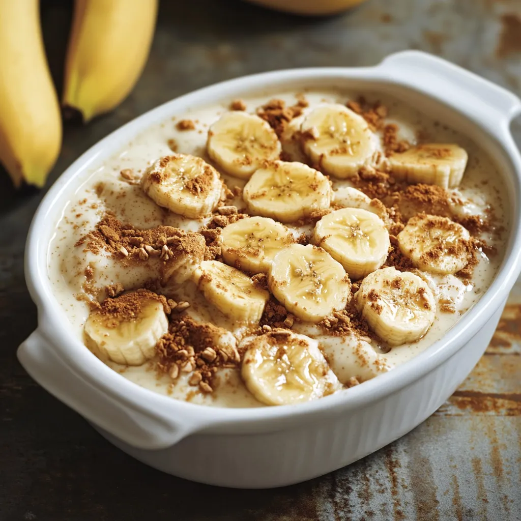 A bowl of creamy banana and cookie layers.