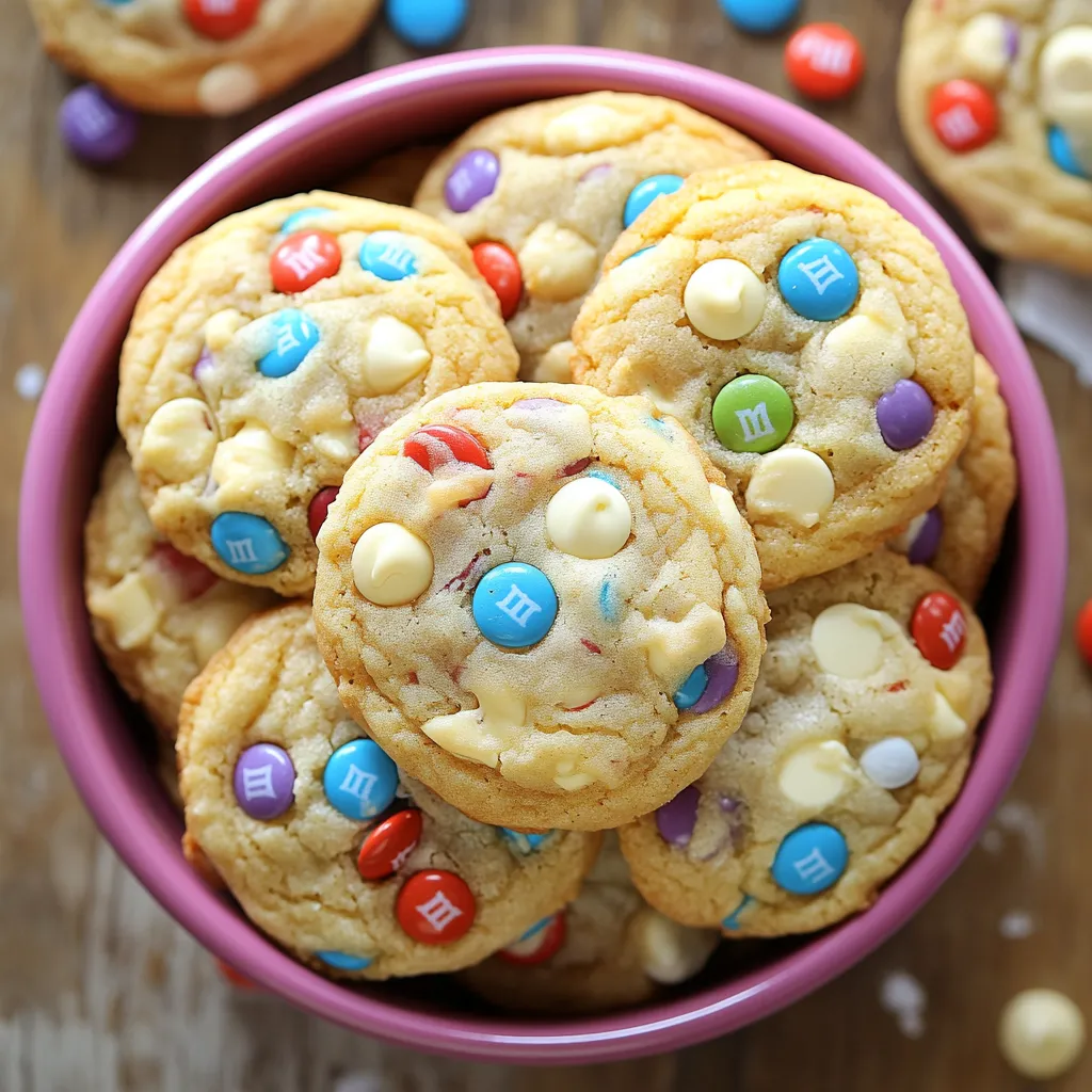 A bowl of cookies with M&M's.