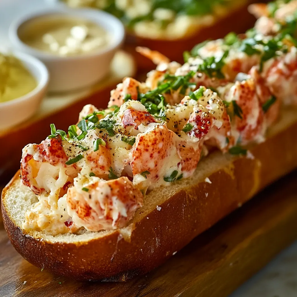 A fluffy toasted bun filled with juicy lobster meat.