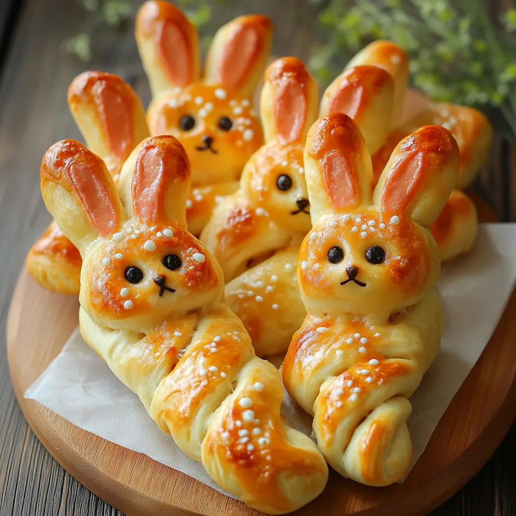A dish full of rabbit-shaped breadsticks.