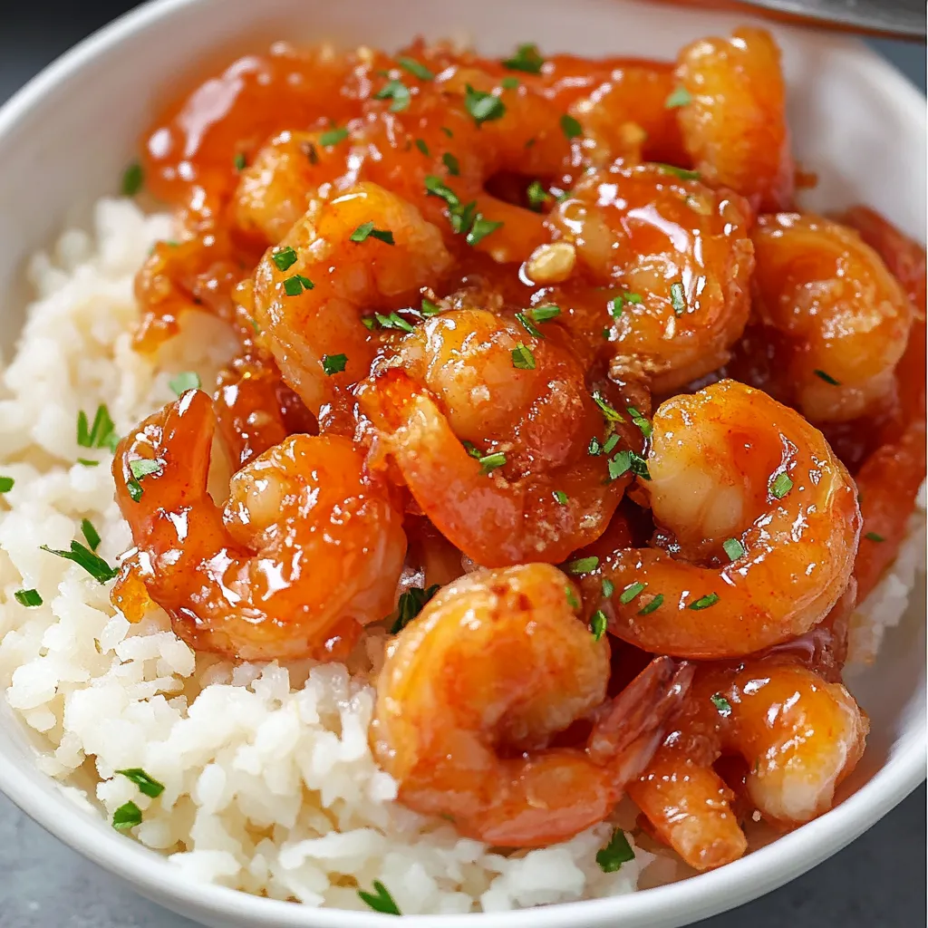 A bowl of shrimp and rice.