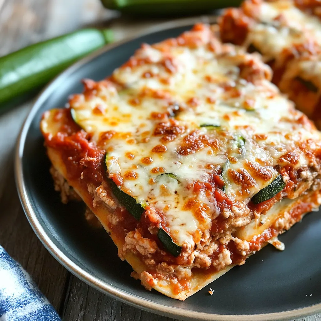 A slice of pizza with cheese and zucchini on a plate.