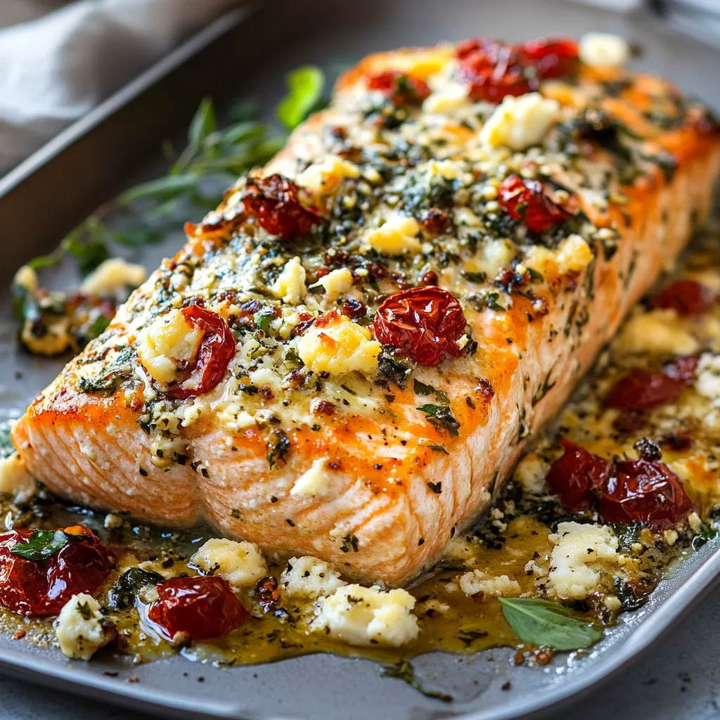 A piece of fish with tomatoes and cheese on it.