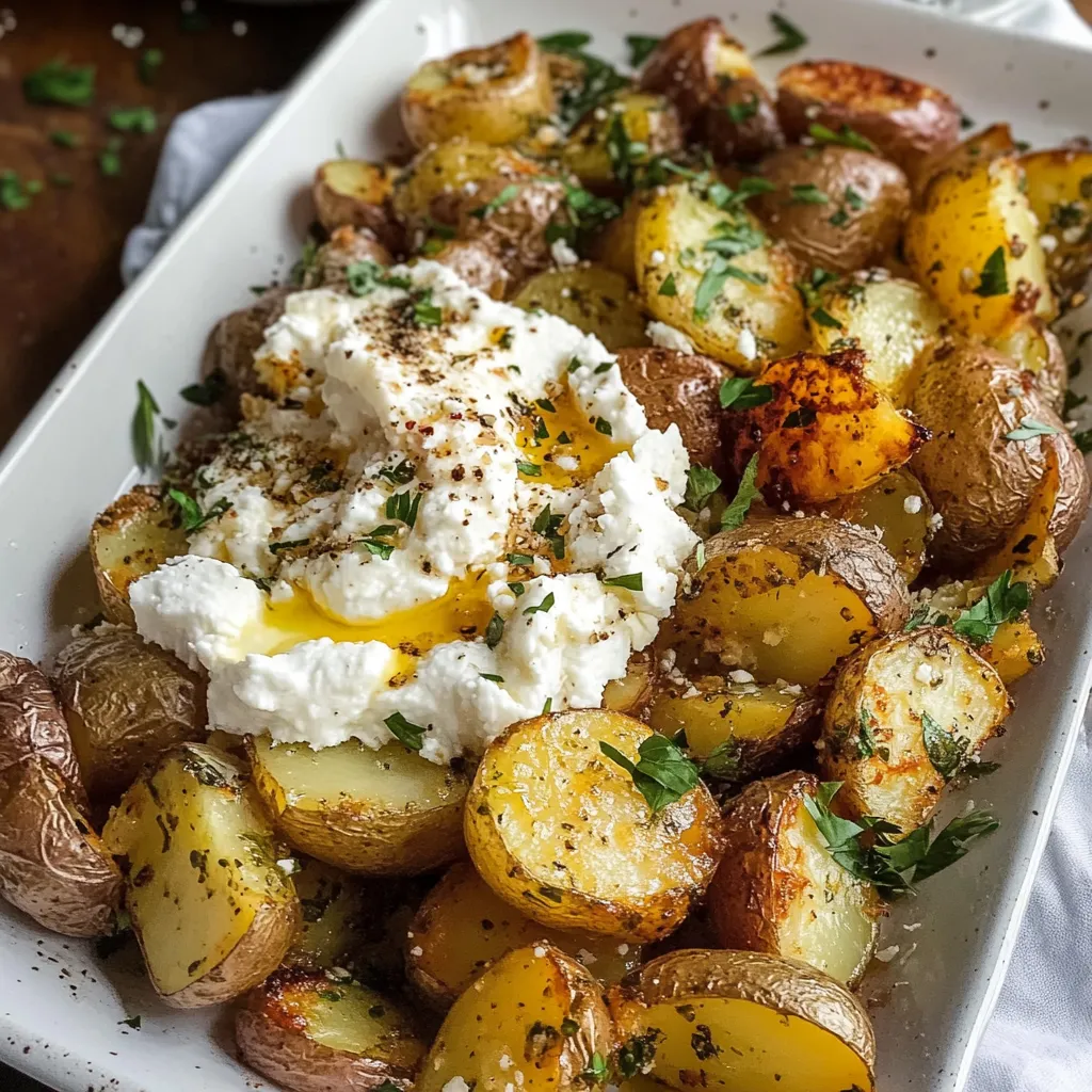A white bowl filled with potatoes and cheese.
