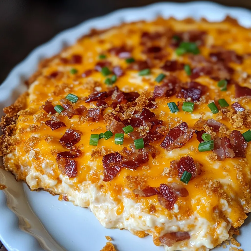 A plate of food with bacon and cheese.