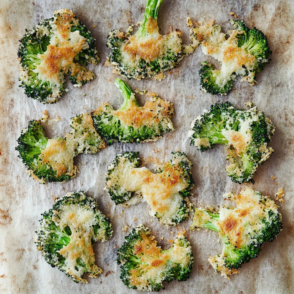 Cheesy broccoli plated.