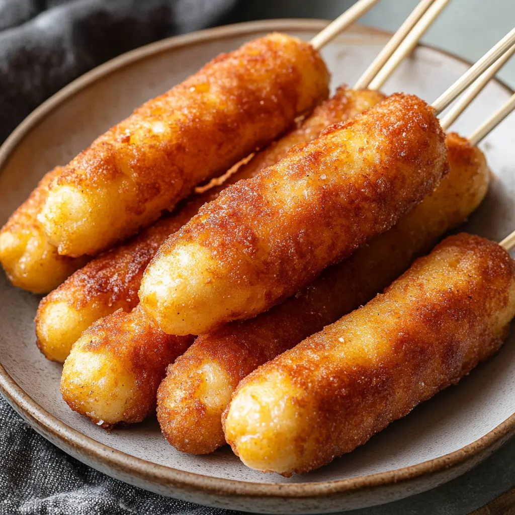 A plate of fried dough sticks.