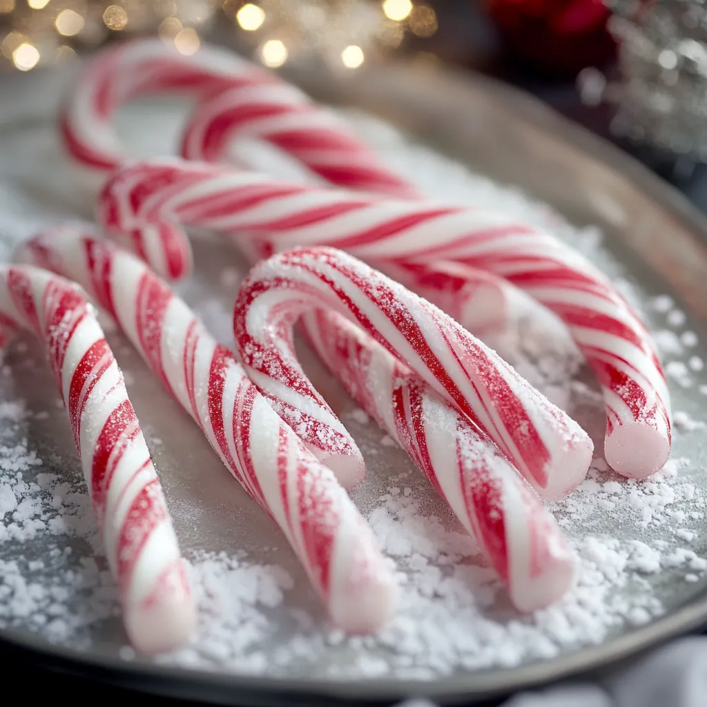 A plate of candy canes.