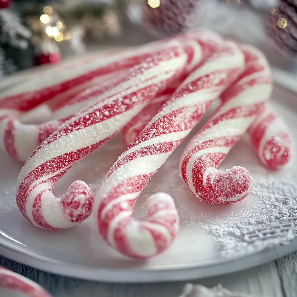 A plate of candy canes.