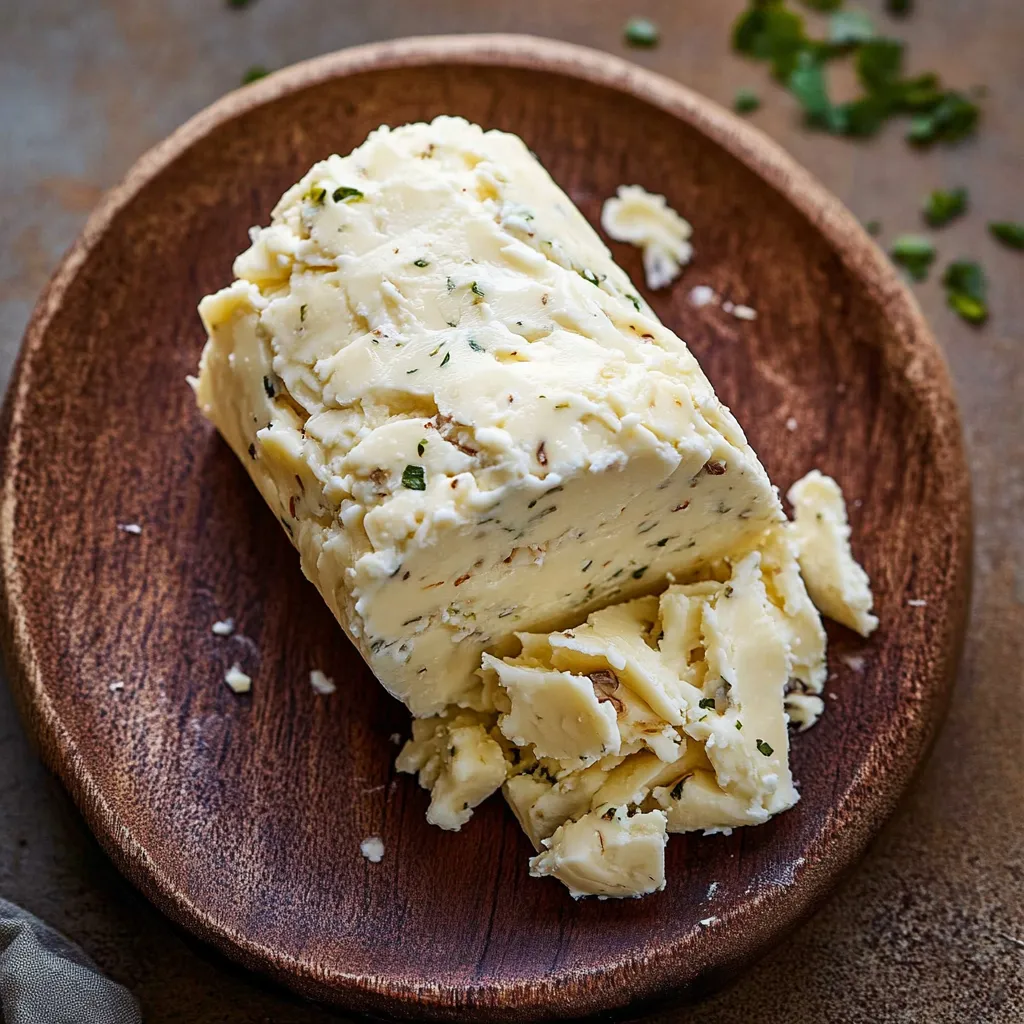 A piece of butter on a wooden cutting board.