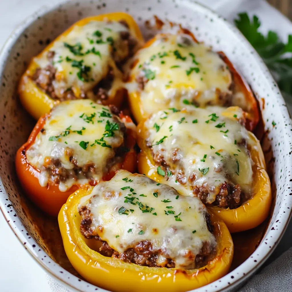 Cheesy stuffed mini peppers in a bowl.