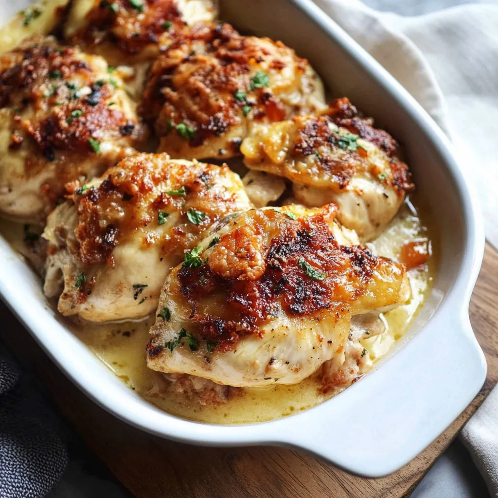A bowl of chicken with a sauce.