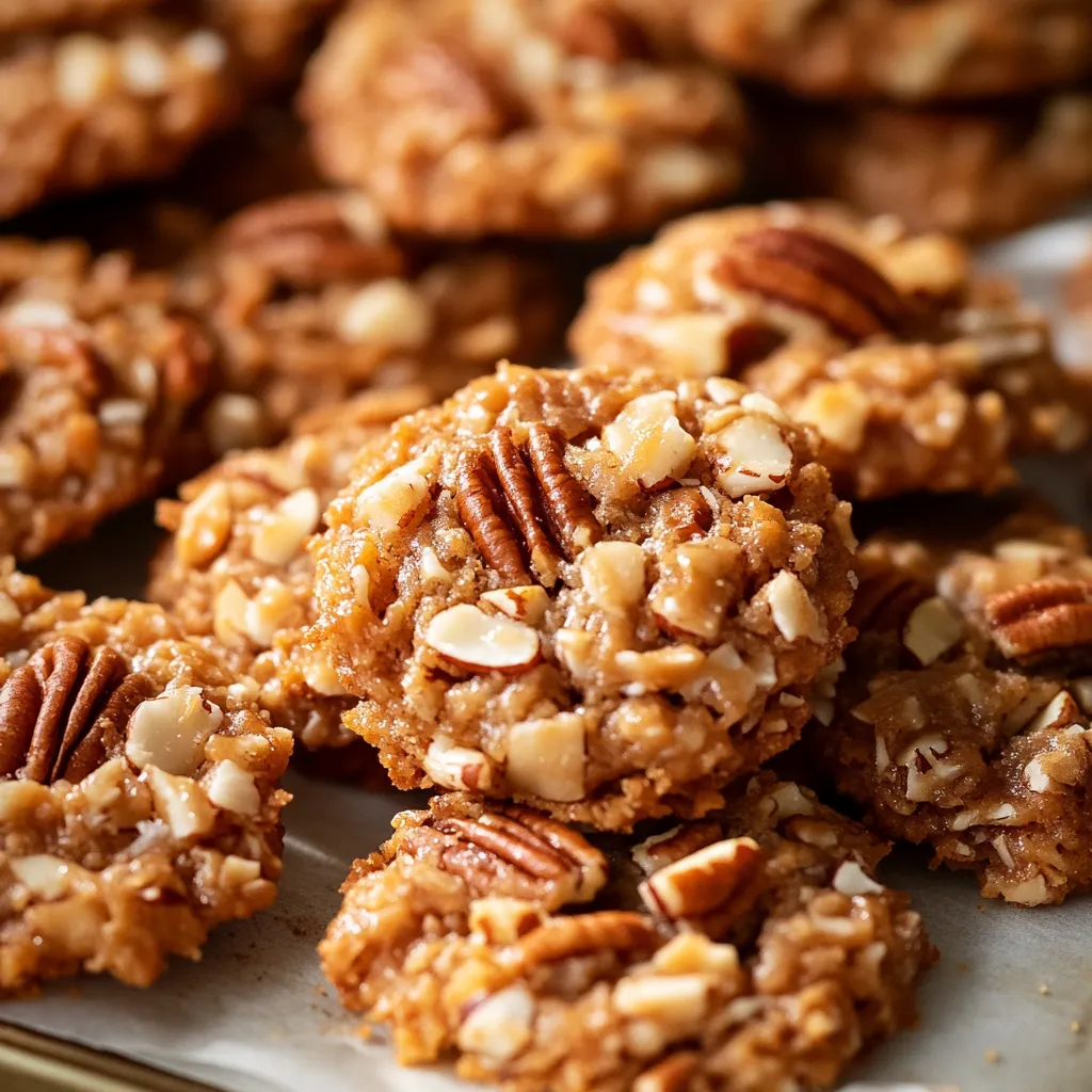A plate of pecan cookies.