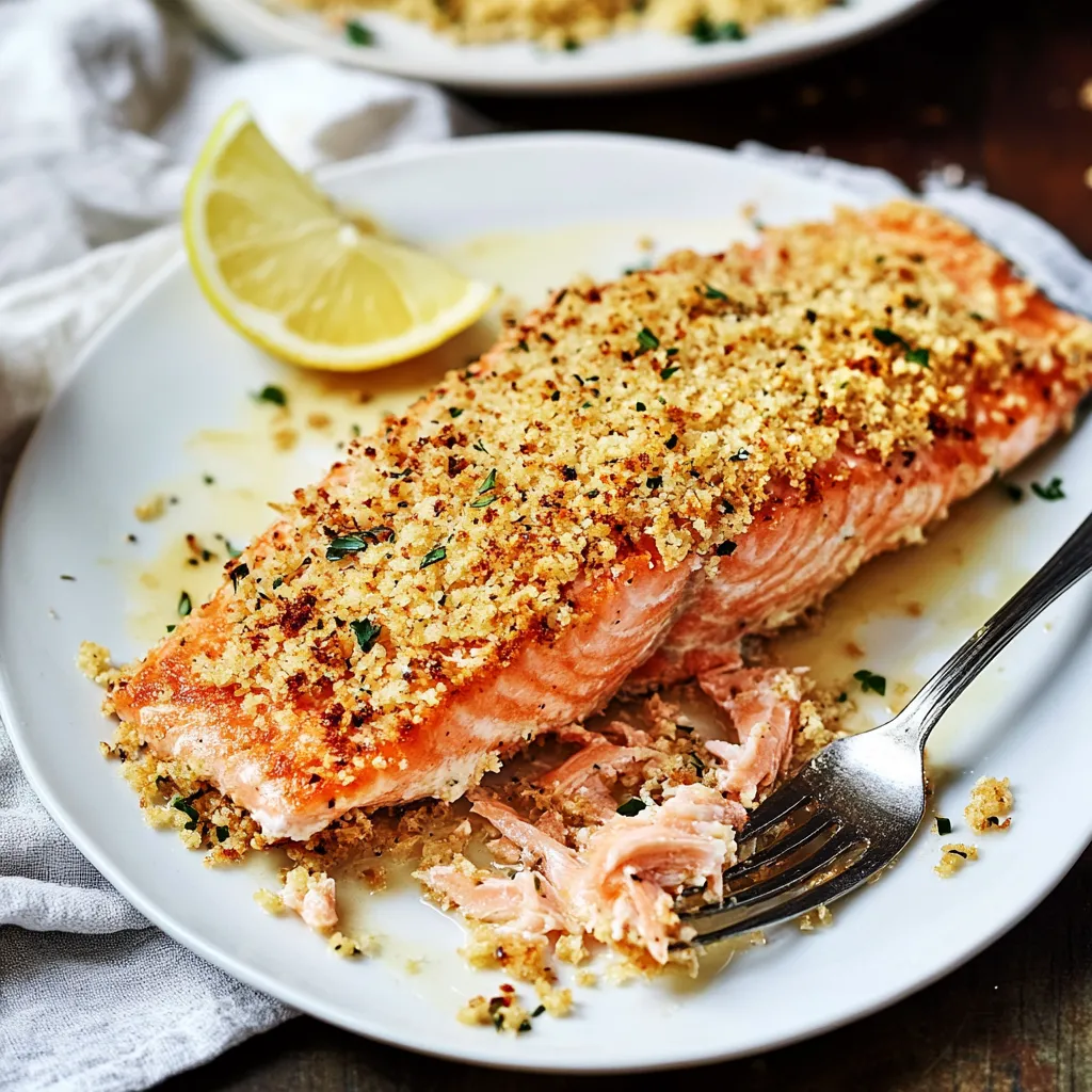 A plate of fish with lemon and seasoning.