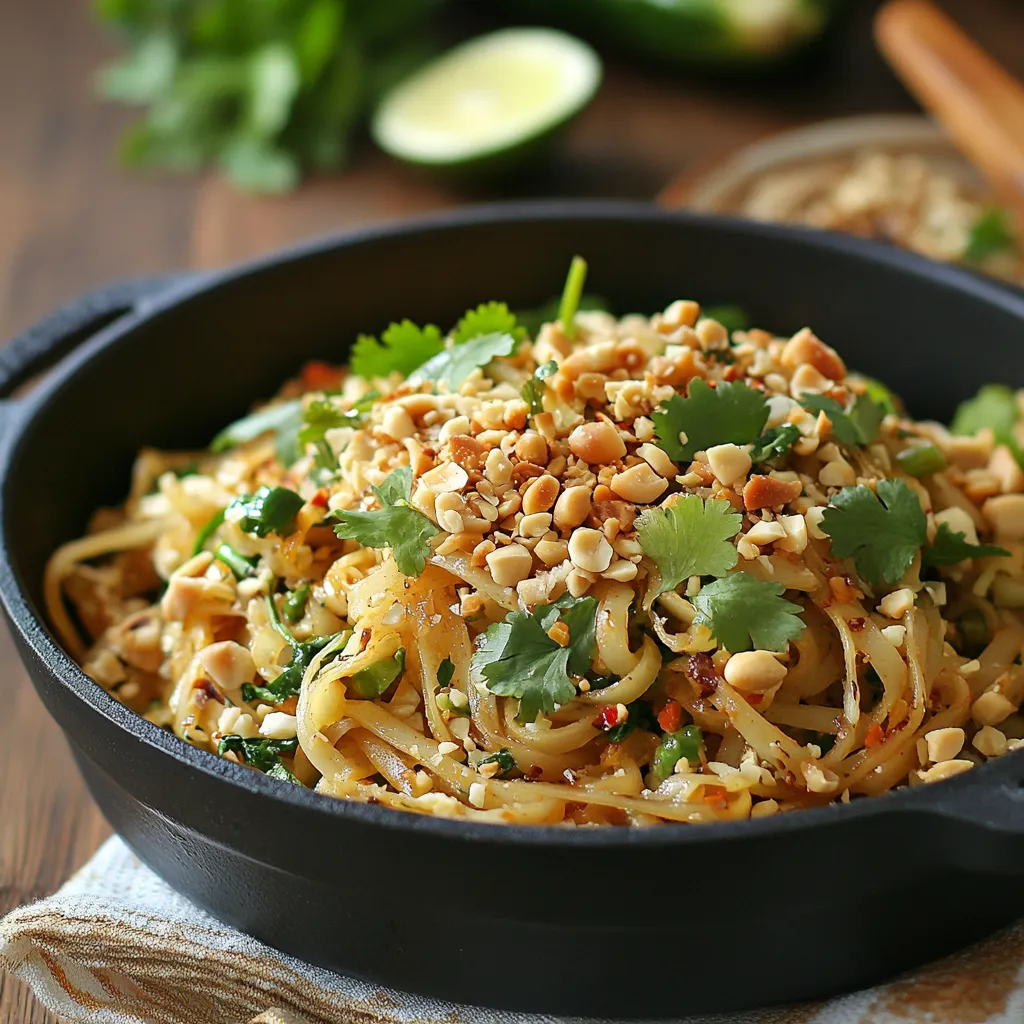 A bowl of noodles with peanuts and cilantro.