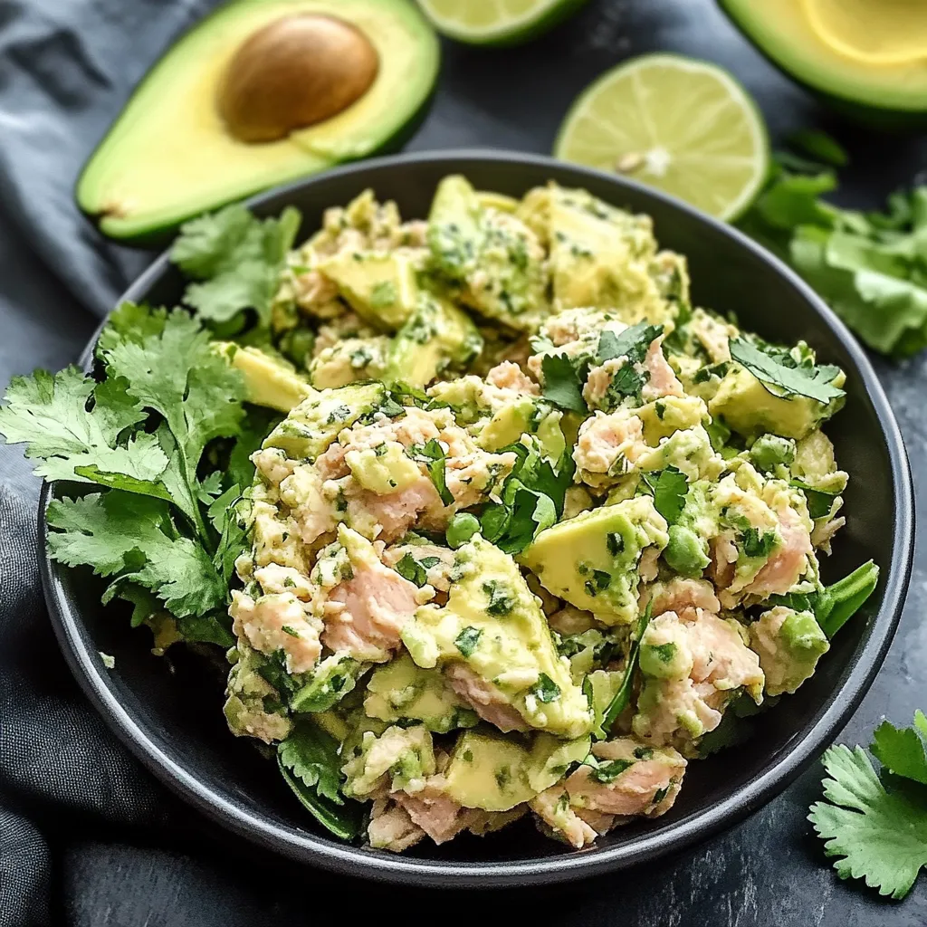 A bowl packed with avocado, cilantro, and a squeeze of lime.
