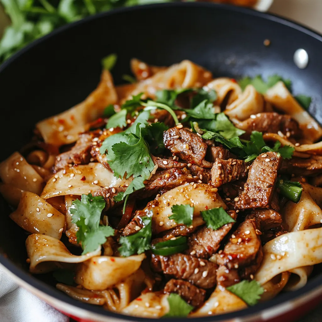 A bowl of noodles with meat and vegetables.