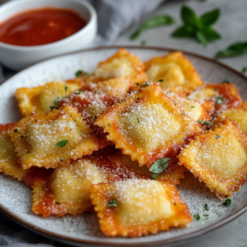 A plate of pasta with sauce.