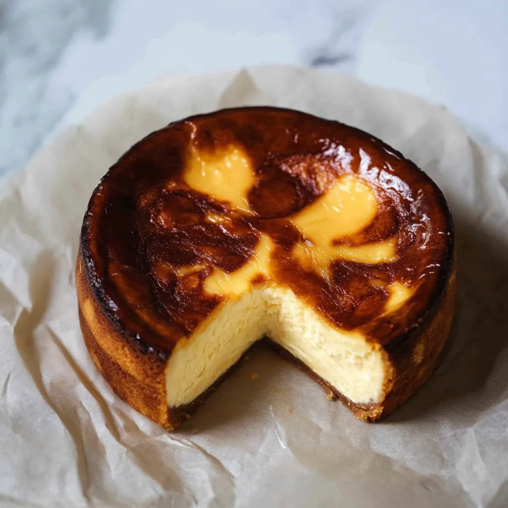 A slice of caramelized cake sitting beautifully.
