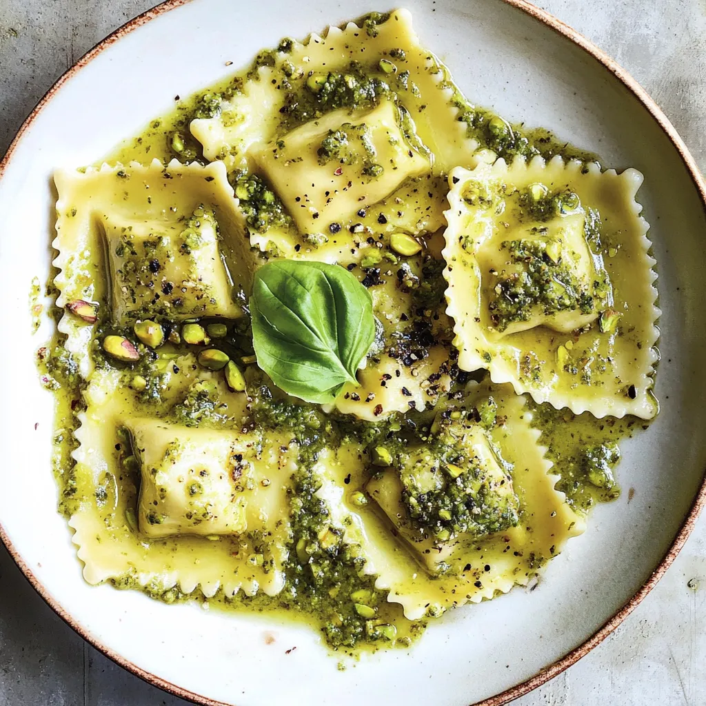 A plate of pasta with sauce and herbs.