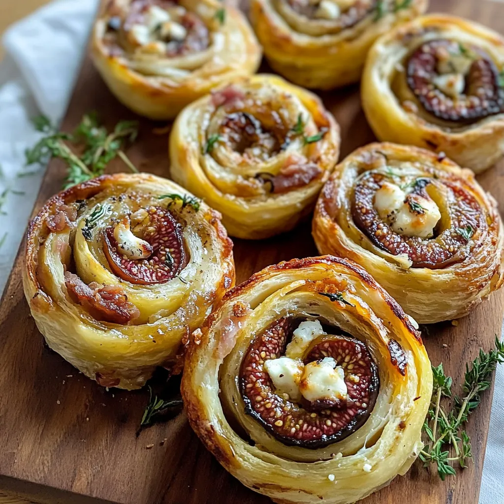 A wooden cutting board with 6 pastries on it.