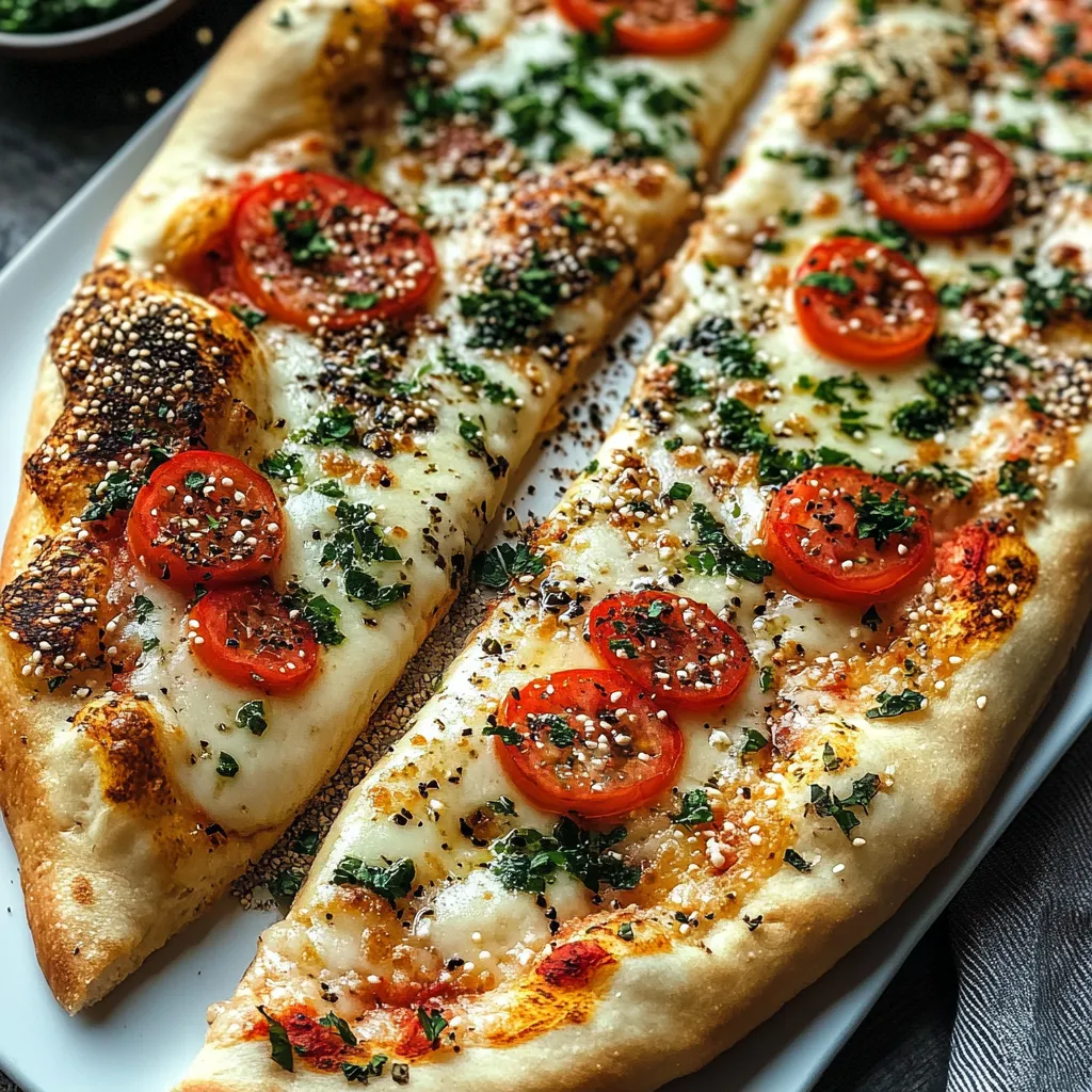A pizza with tomatoes and cheese.