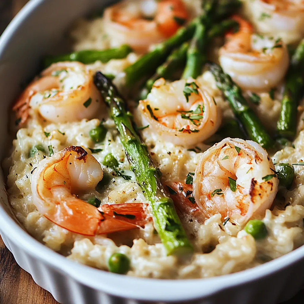 A bowl of shrimp and asparagus.