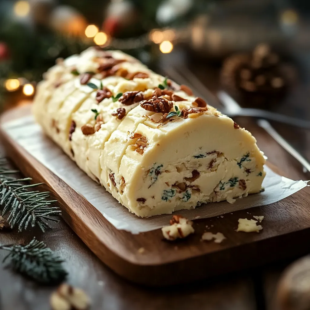 A cake with nuts on top.