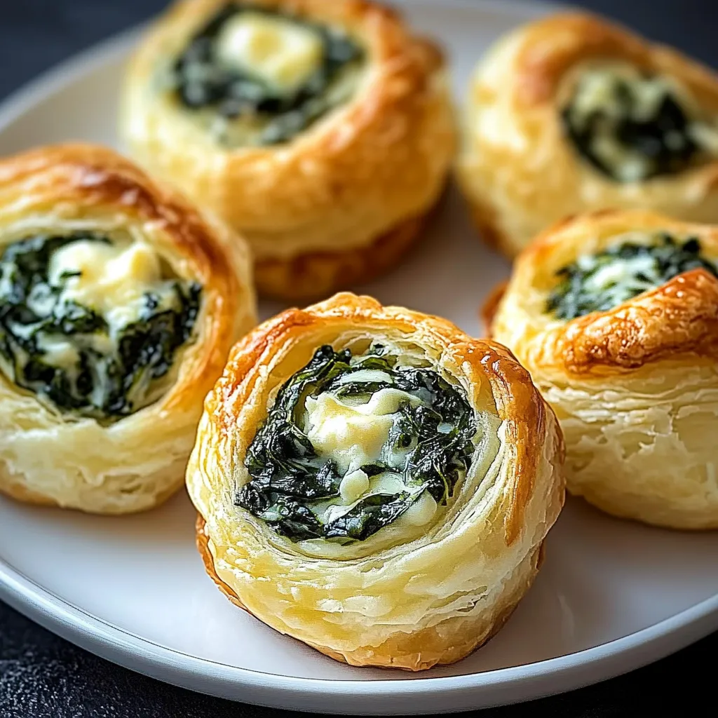 A plate of four pastries with green toppings.