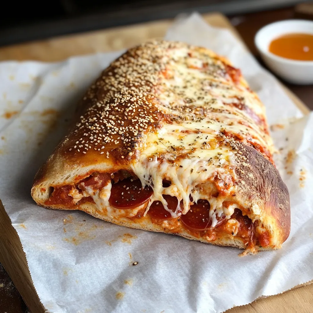 A slice of pizza on a table.