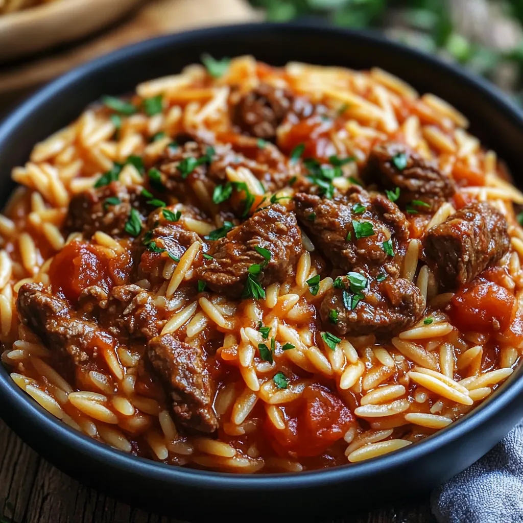 A bowl of beef stew with green onions.