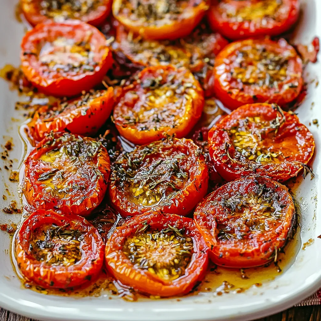 A white plate with tomatoes on it.