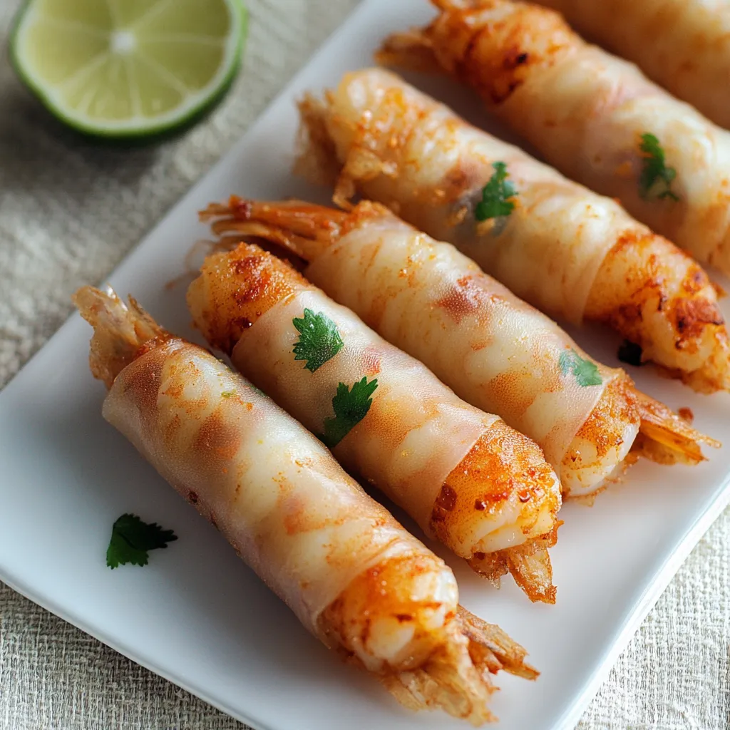 Shrimp on a white plate.