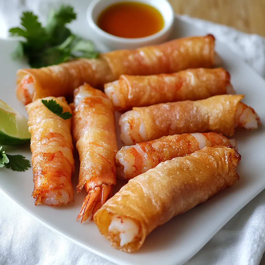 A plate of shrimp and sauce.