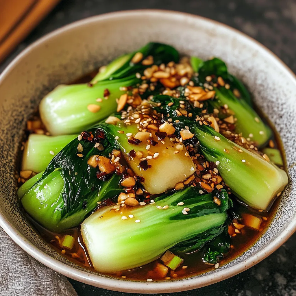 A bowl of food with a green vegetable in it.