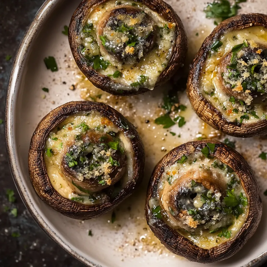 A plate of mushrooms with sauce.