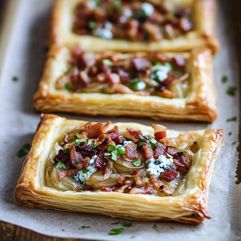 A plate of bacon and onion quiches.