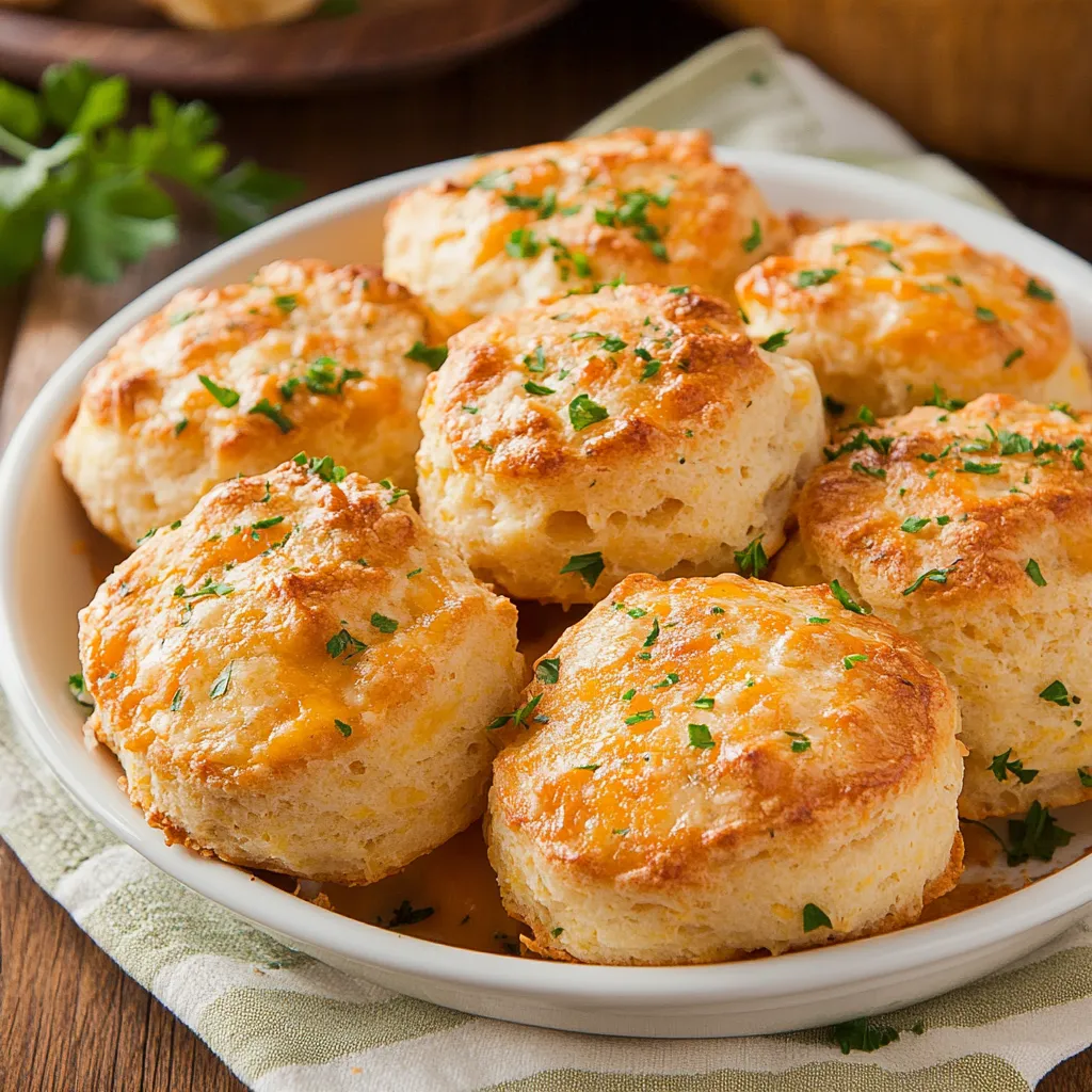 A bowl of biscuits with cheese.