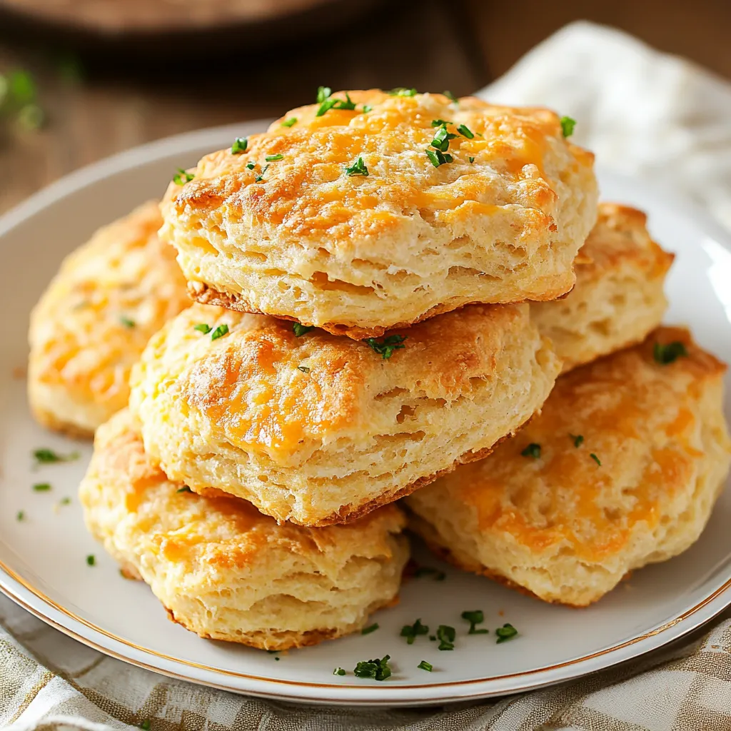 A stack of cheesy biscuits on a plate.