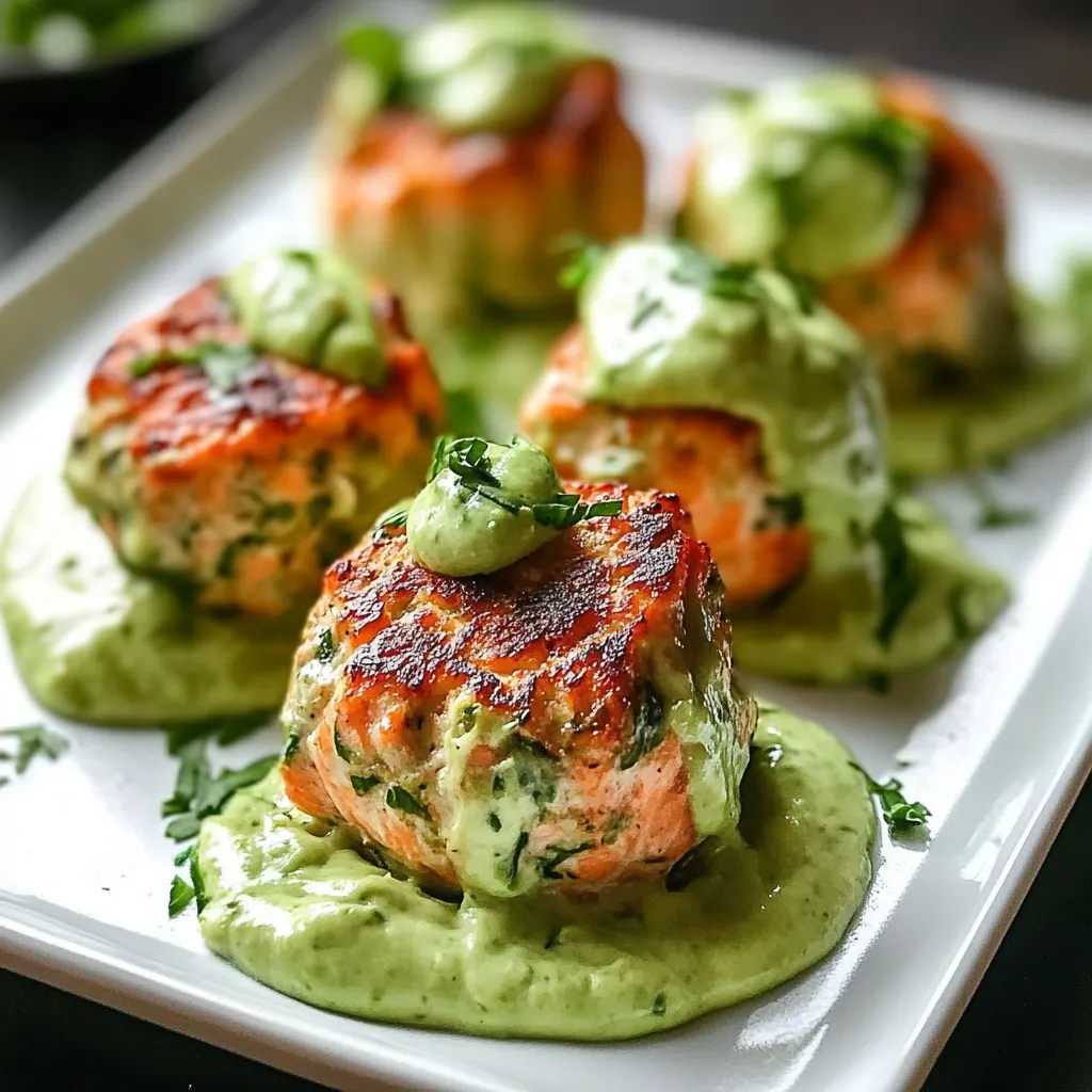 A plate of food with a green sauce.