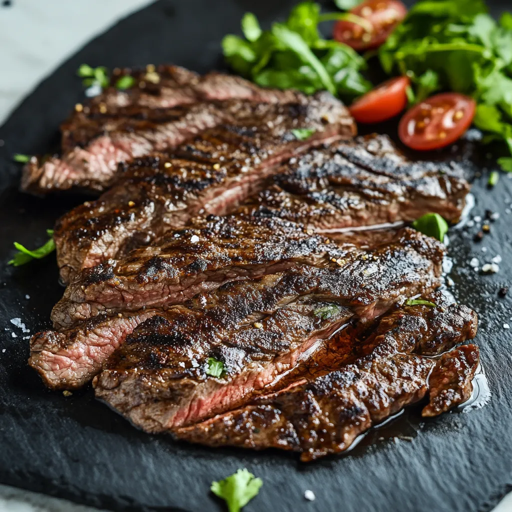 A plate of meat and vegetables.