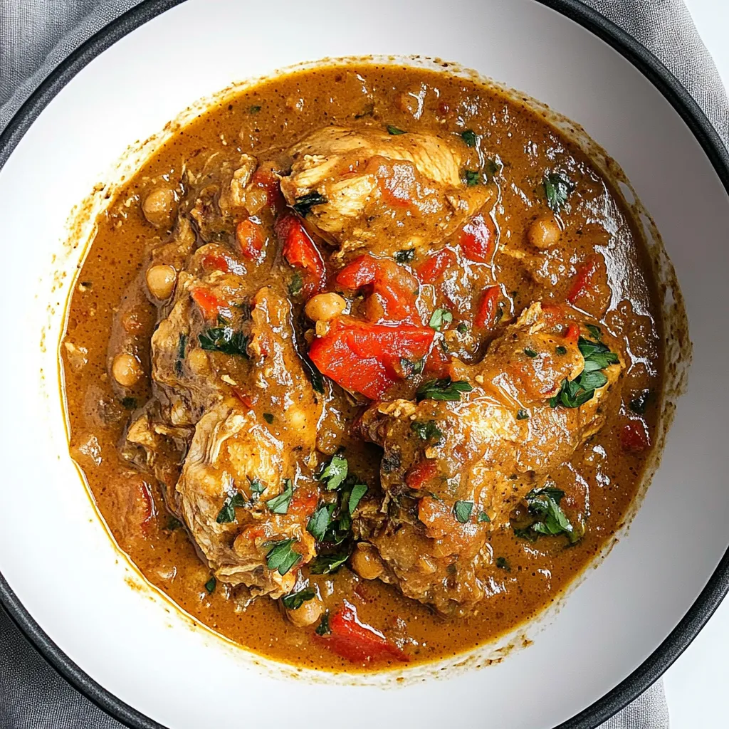A bowl of chicken and beans.
