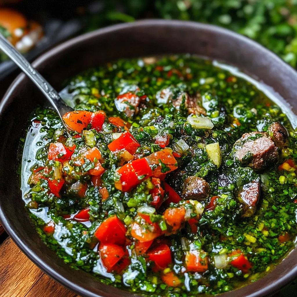 A bowl of soup with meat and vegetables.