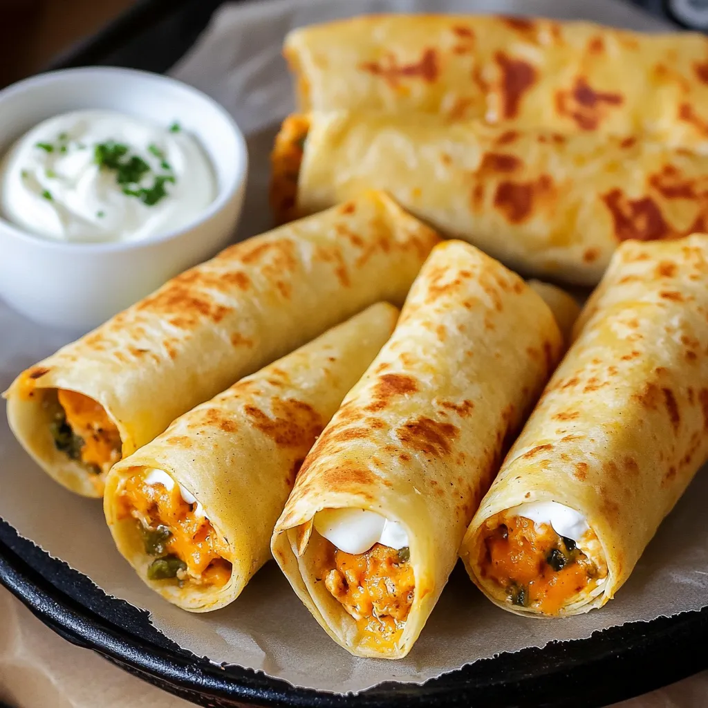 A plate of food with a white bowl of sour cream.