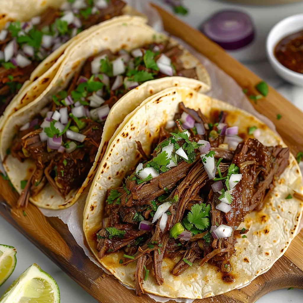 A plate of tacos with meat and onions.